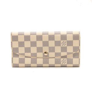 Damier Azur Emilie Flap Wallet White Canvas